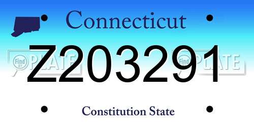 Z203291 Connecticut License Plate