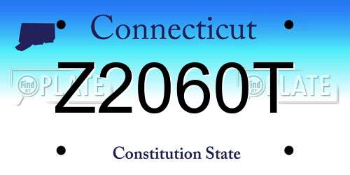 Z2060T Connecticut License Plate