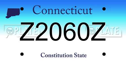 Z2060Z Connecticut License Plate