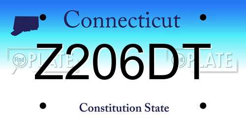 Z206DT Connecticut License Plate