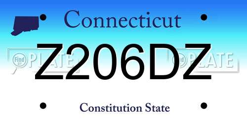 Z206DZ Connecticut License Plate