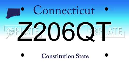 Z206QT Connecticut License Plate