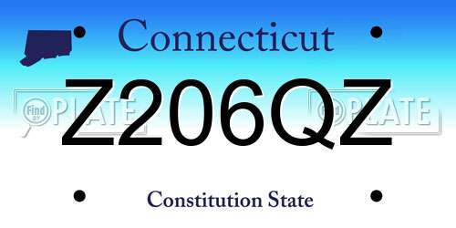 Z206QZ Connecticut License Plate