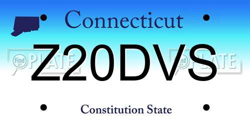 Z20DVS Connecticut License Plate