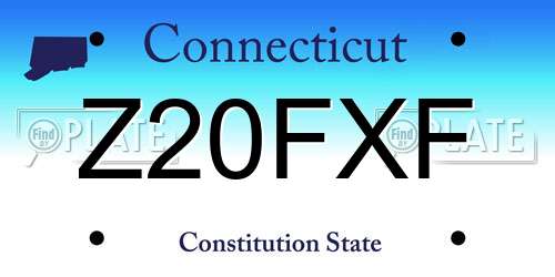 Z20FXF Connecticut License Plate