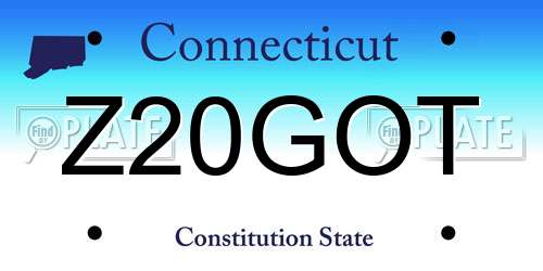 Z20GOT Connecticut License Plate