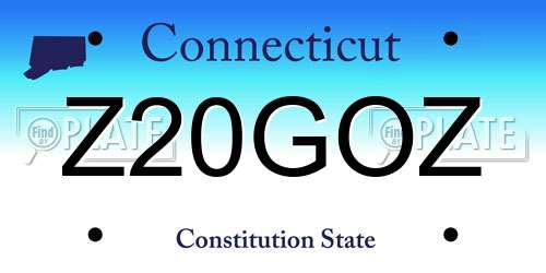 Z20GOZ Connecticut License Plate
