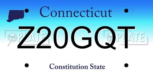 Z20GQT Connecticut License Plate