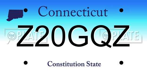 Z20GQZ Connecticut License Plate