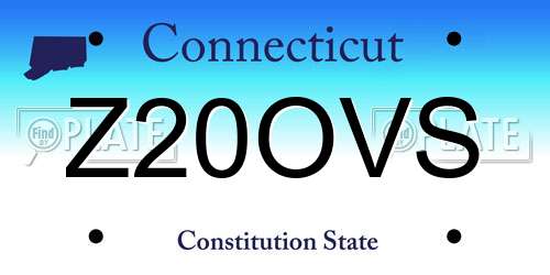 Z20OVS Connecticut License Plate