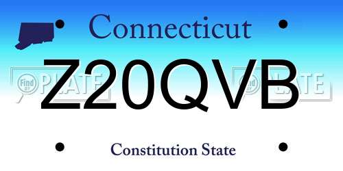 Z20QVB Connecticut License Plate