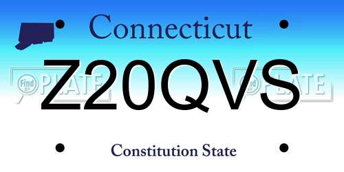 Z20QVS Connecticut License Plate