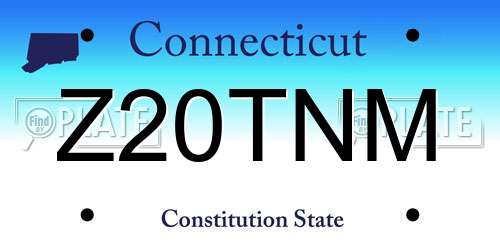 Z20TNM Connecticut License Plate