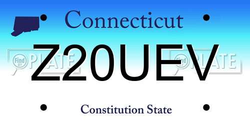 Z20UEV Connecticut License Plate