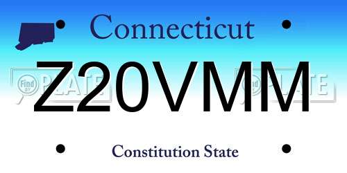 Z20VMM Connecticut License Plate