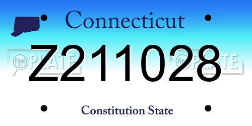 Z211028 Connecticut License Plate