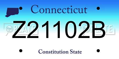 Z21102B Connecticut License Plate