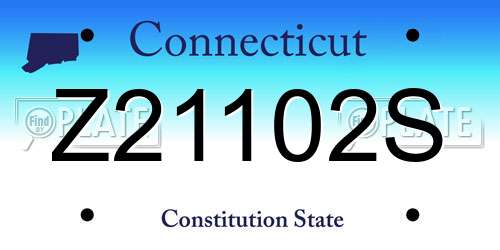 Z21102S Connecticut License Plate