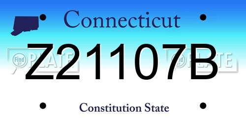 Z21107B Connecticut License Plate