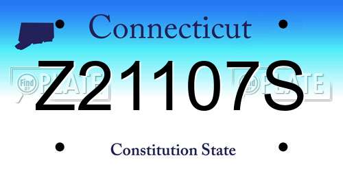 Z21107S Connecticut License Plate
