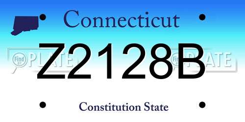 Z2128B Connecticut License Plate