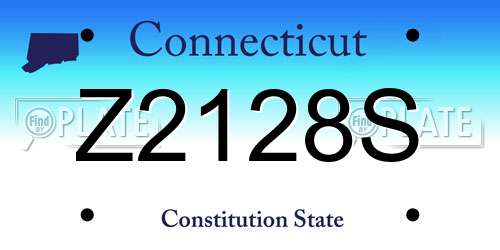 Z2128S Connecticut License Plate