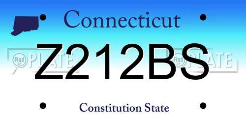Z212BS Connecticut License Plate