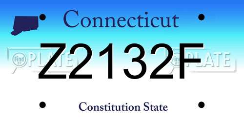 Z2132F Connecticut License Plate