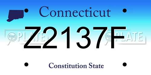 Z2137F Connecticut License Plate
