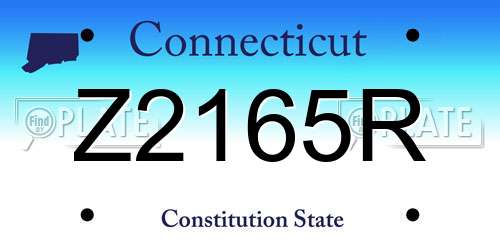 Z2165R Connecticut License Plate