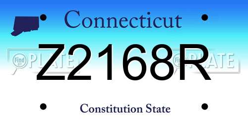 Z2168R Connecticut License Plate