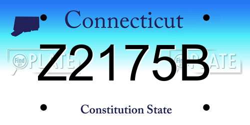 Z2175B Connecticut License Plate