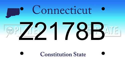 Z2178B Connecticut License Plate
