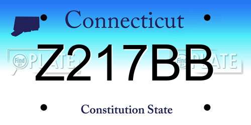 Z217BB Connecticut License Plate