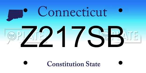 Z217SB Connecticut License Plate