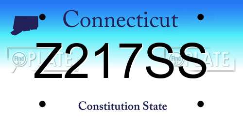 Z217SS Connecticut License Plate