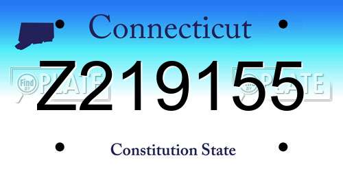 Z219155 Connecticut License Plate