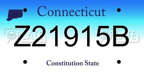 Z21915B Connecticut License Plate