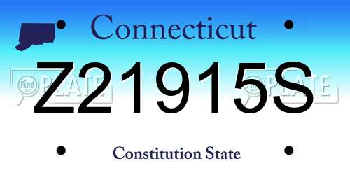 Z21915S Connecticut License Plate