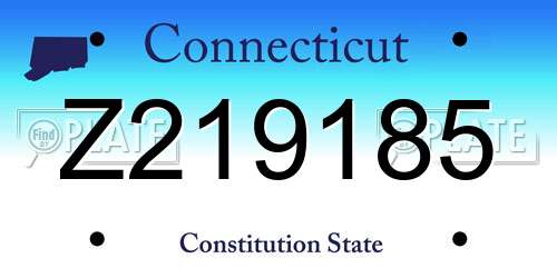 Z219185 Connecticut License Plate