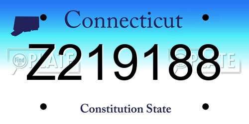 Z219188 Connecticut License Plate