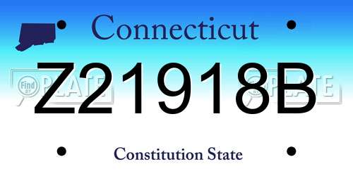 Z21918B Connecticut License Plate