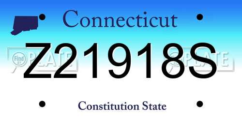 Z21918S Connecticut License Plate