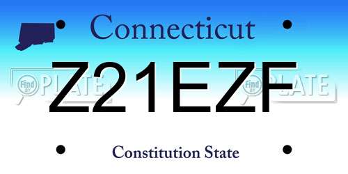Z21EZF Connecticut License Plate