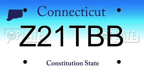 Z21TBB Connecticut License Plate
