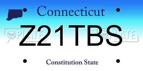 Z21TBS Connecticut License Plate