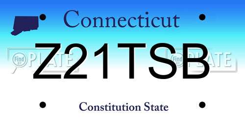 Z21TSB Connecticut License Plate