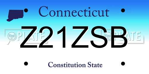Z21ZSB Connecticut License Plate