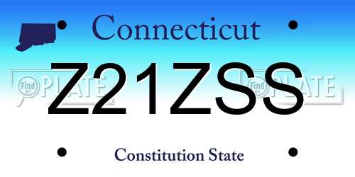 Z21ZSS Connecticut License Plate