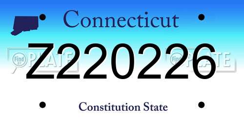 Z220226 Connecticut License Plate